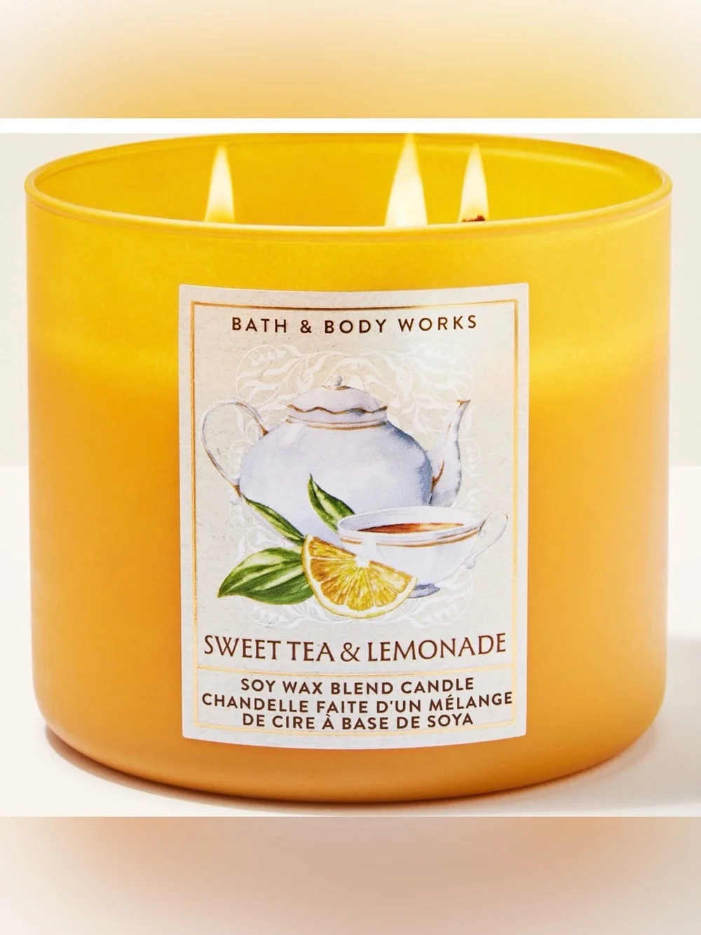 Bath & BodyWorks Limited Edition Sweet Tea & Lemonade 3 Wick Candle & Soap Set